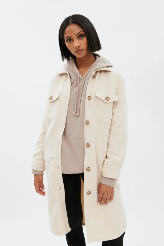 Button-Up Long Shacket sold by Bluenotes