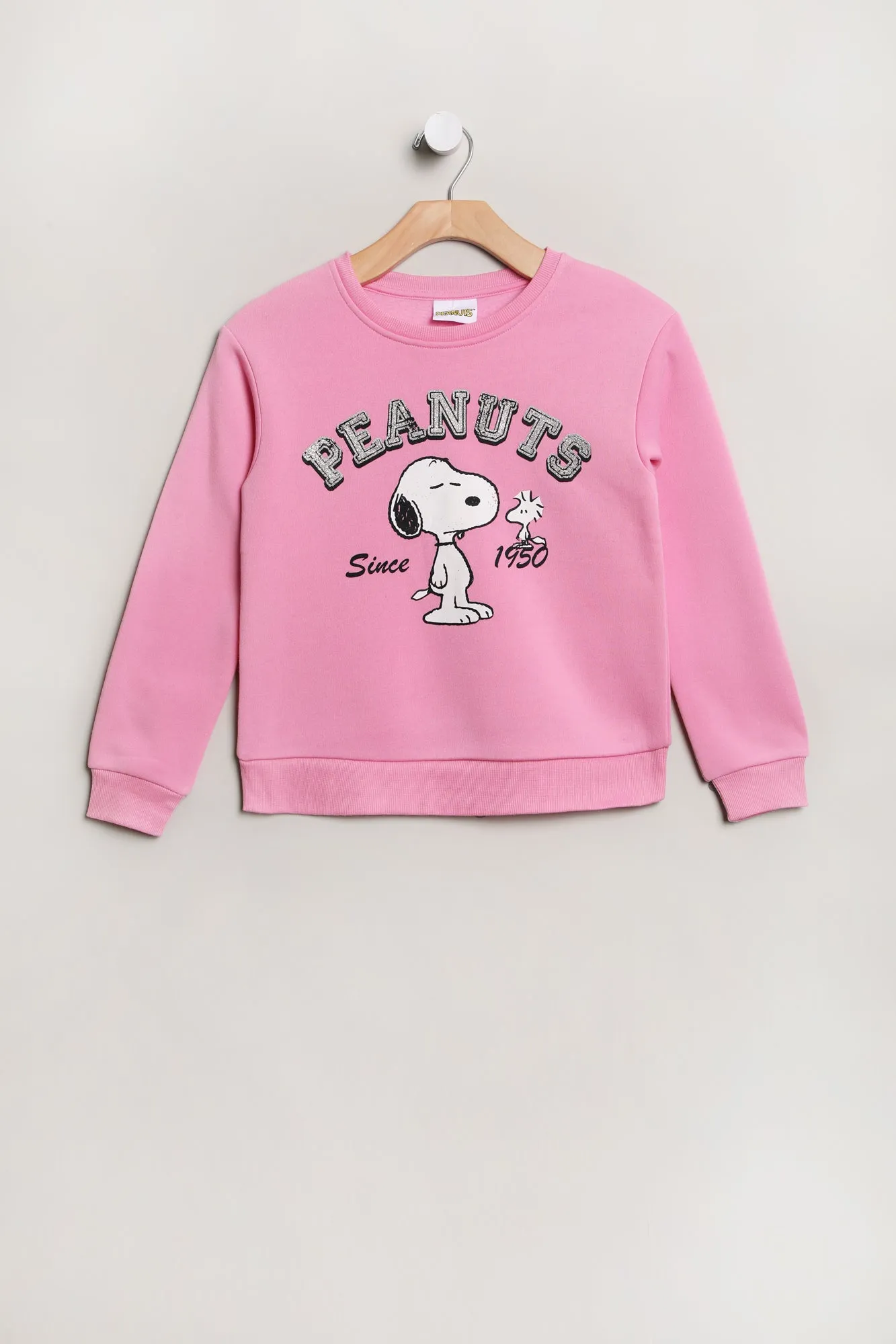 Girls' Peanuts Snoopy And Woodstock Since 1950 Graphic Crew Neck Sweatshirt sold by Bluenotes
