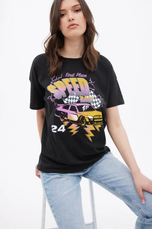 Speed 24 Graphic Boyfriend Tee sold by Bluenotes