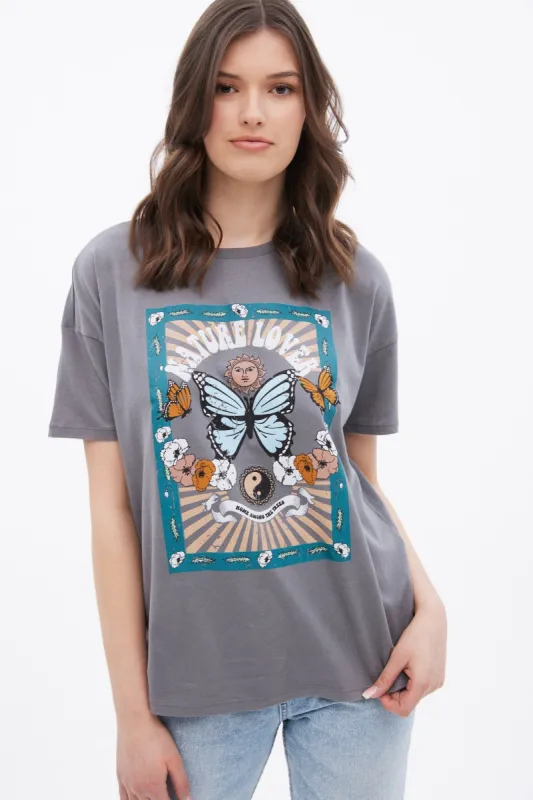Nature Lover Graphic Boyfriend Tee sold by Bluenotes