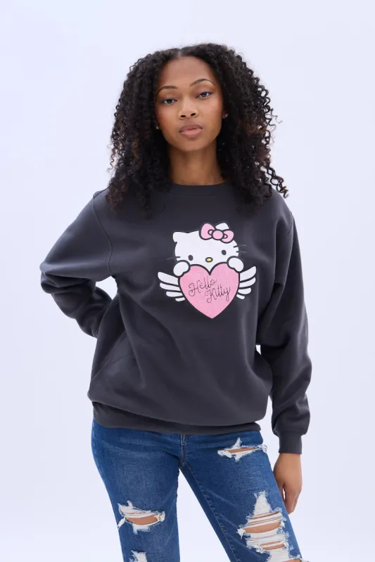 Hello Kitty Angel Graphic Crew Neck Sweatshirt sold by Bluenotes