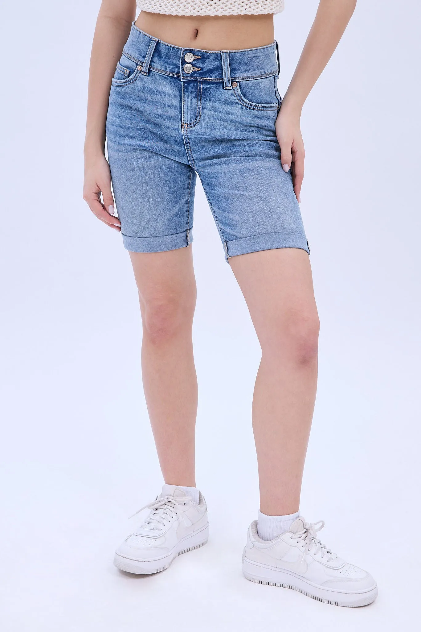 High Rise Bermuda Denim Short sold by Bluenotes