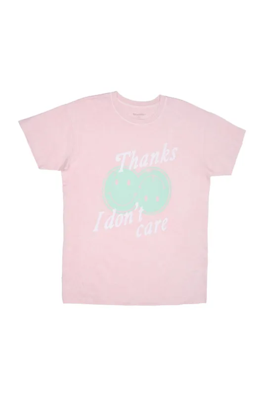 Thanks I Don't Care Graphic Relaxed Tee sold by Bluenotes