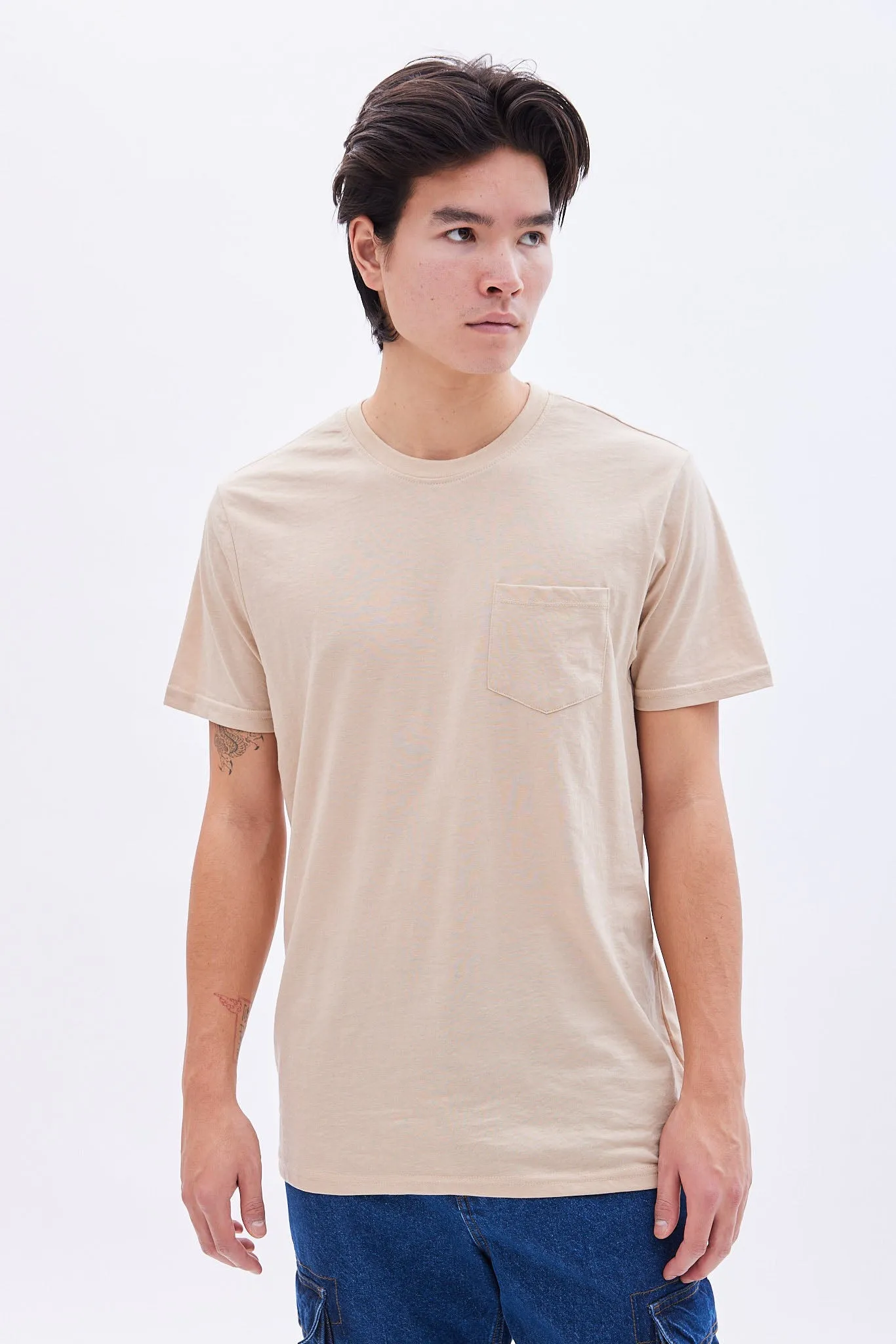 Basic Crew Neck Pocket Tee sold by Bluenotes