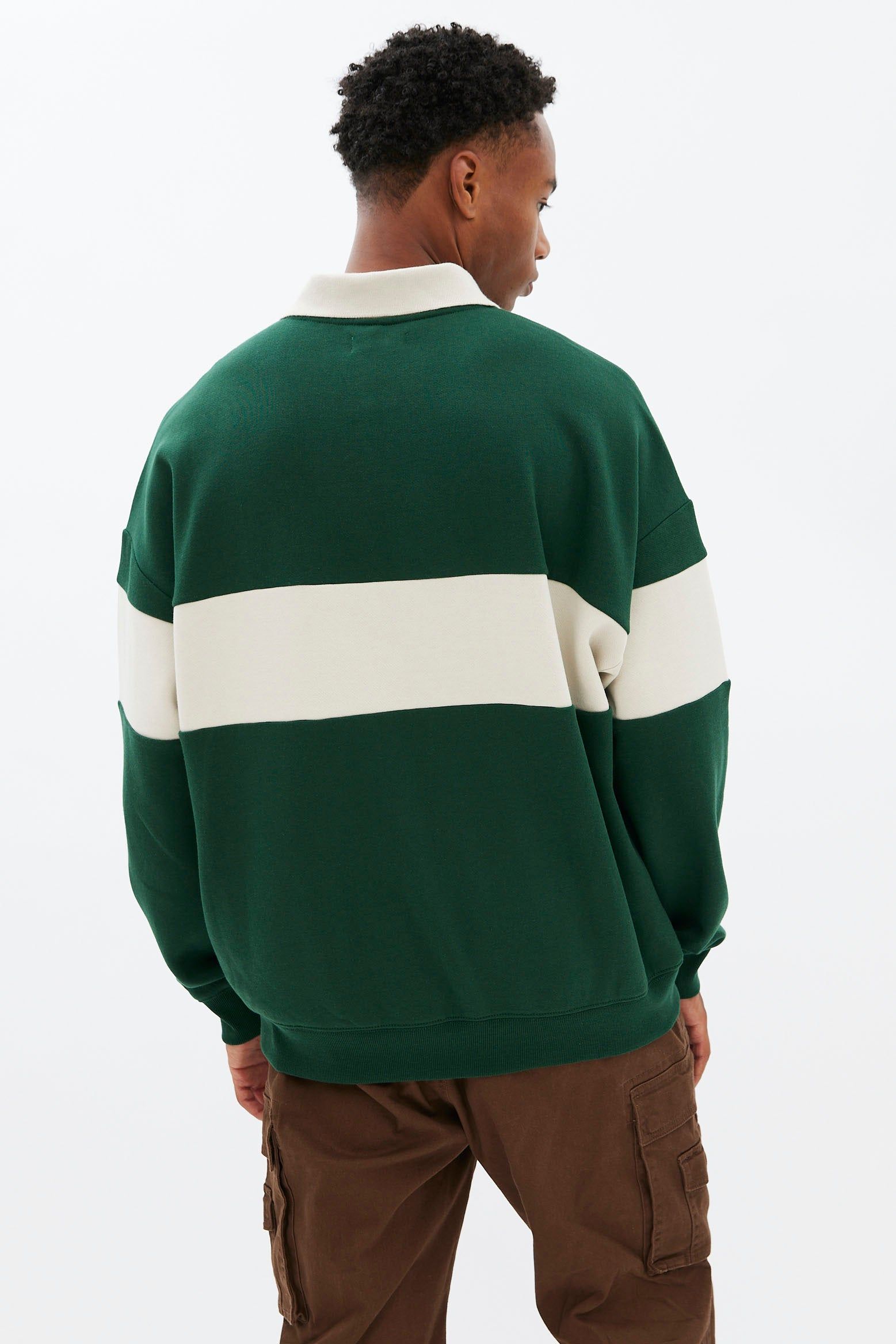 AERO Colour Block Fleece Polo Sweatshirt sold by Bluenotes product image thumbnail 4