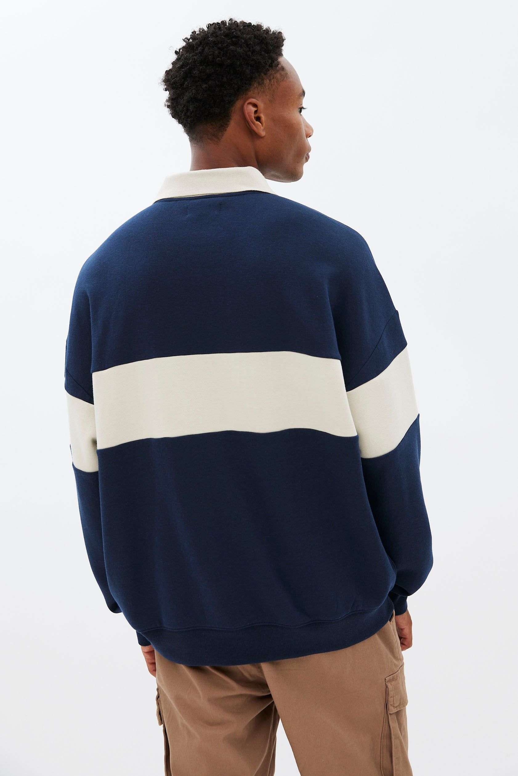 AERO Colour Block Fleece Polo Sweatshirt sold by Bluenotes product image thumbnail 7