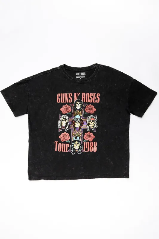 Guns N' Roses Graphic Acid Wash Boyfriend Tee sold by Bluenotes