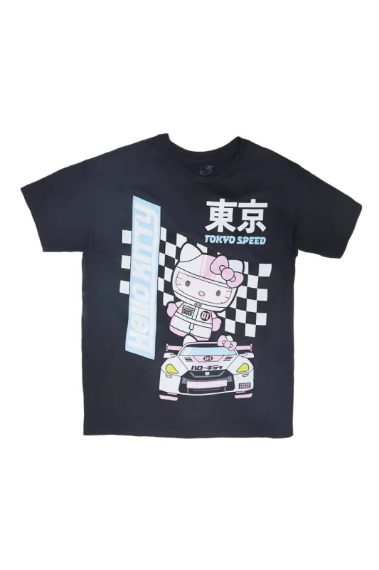Hello Kitty Tokyo Speed Race Graphic Relaxed Tee sold by Bluenotes