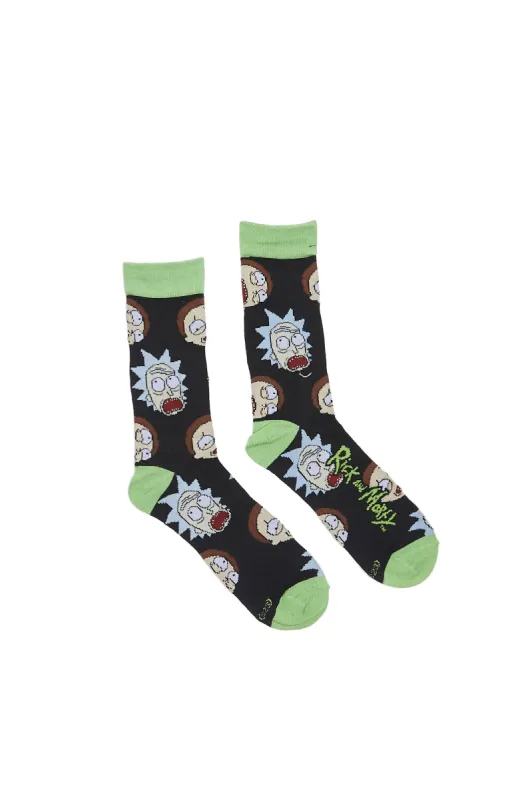 Rick And Morty Faces Graphic Crew Socks sold by Bluenotes