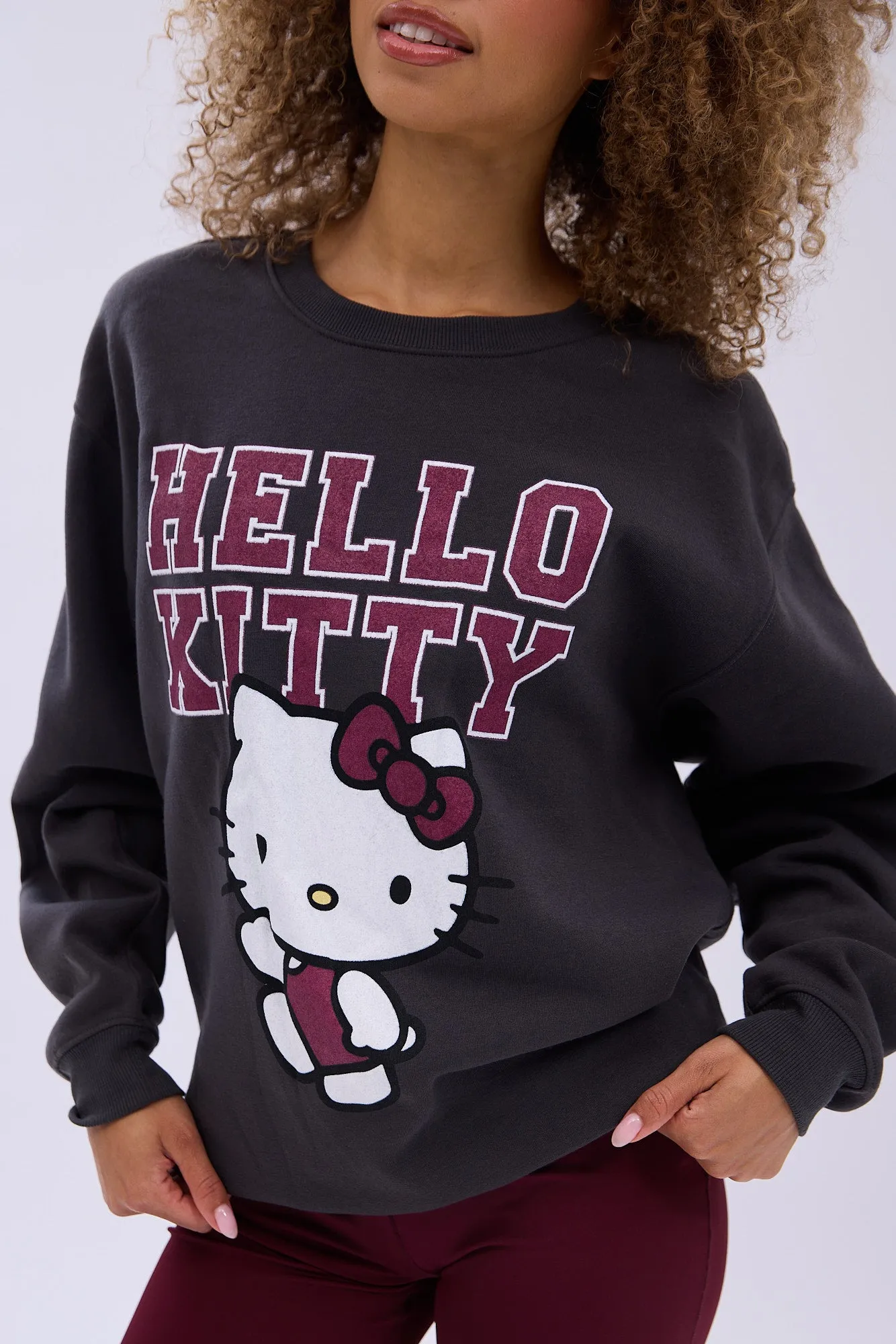 Hello Kitty Graphic Crew Neck Relaxed Sweatshirt sold by Bluenotes product image thumbnail 3