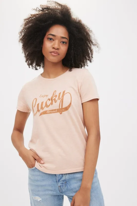 Lucky Script Tee sold by Bluenotes