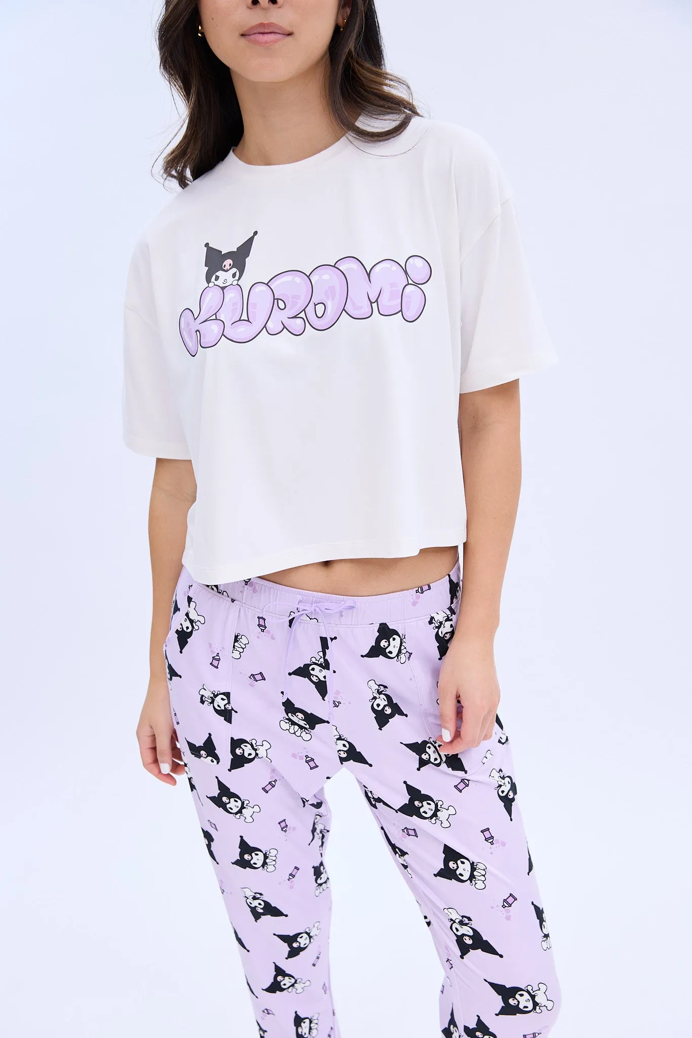 Kuromi Printed Super Soft Pajama Jogger And Tee Set sold by Bluenotes product image thumbnail 3