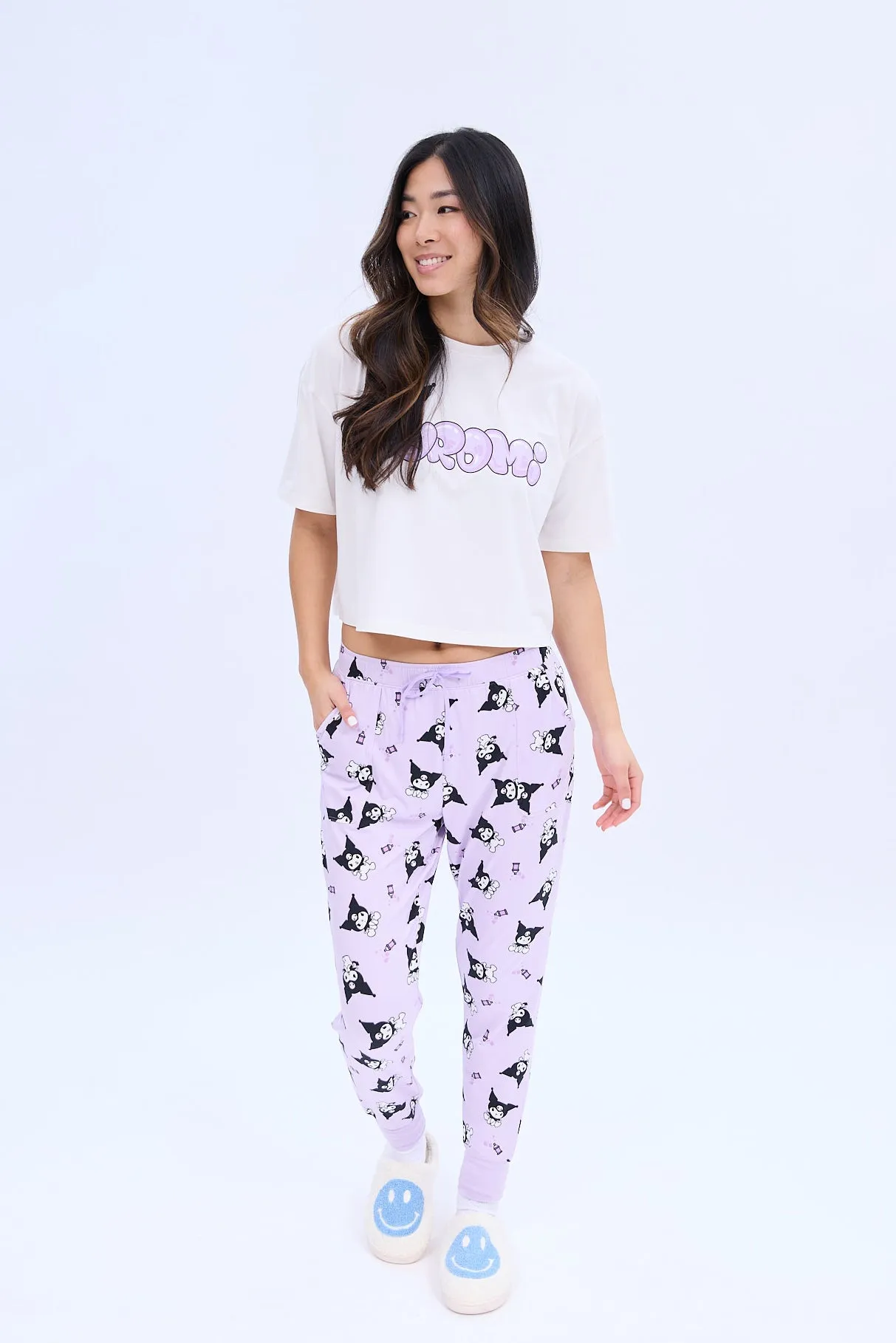 Kuromi Printed Super Soft Pajama Jogger And Tee Set sold by Bluenotes