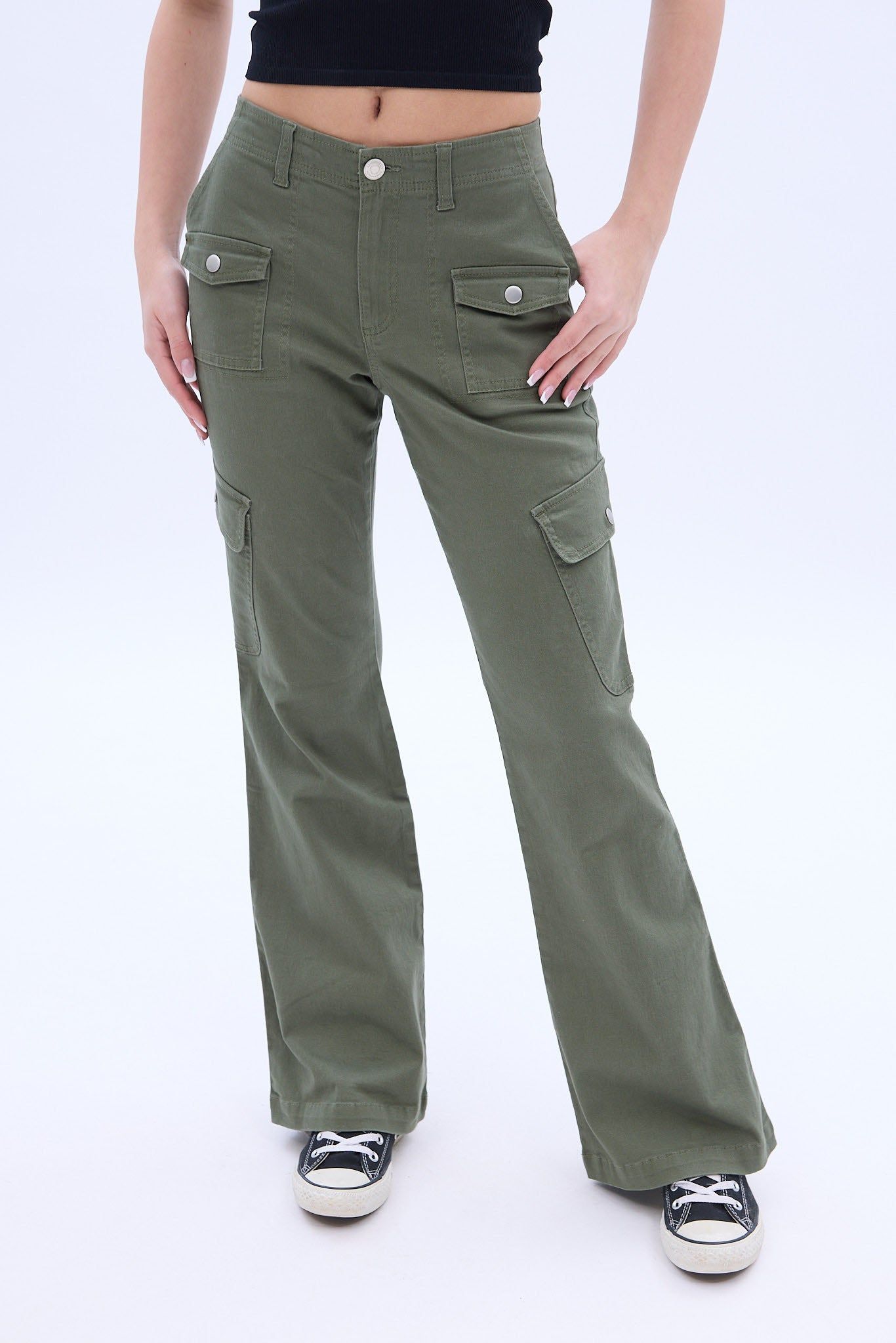 AERO Mid Rise Stretch Twill Cargo Flare Pant sold by Bluenotes