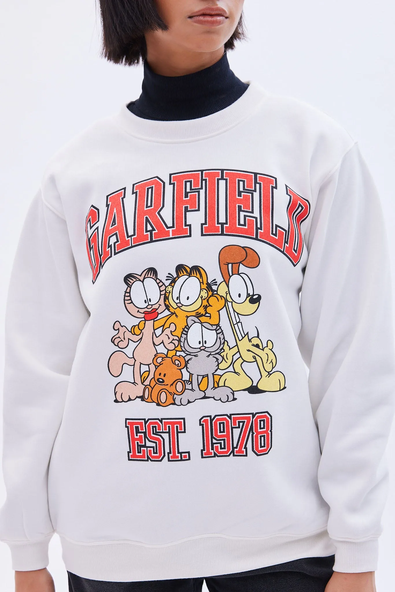 Garfield Est 1970 Graphic Crew Neck Oversized Sweatshirt sold by Bluenotes product image thumbnail 3