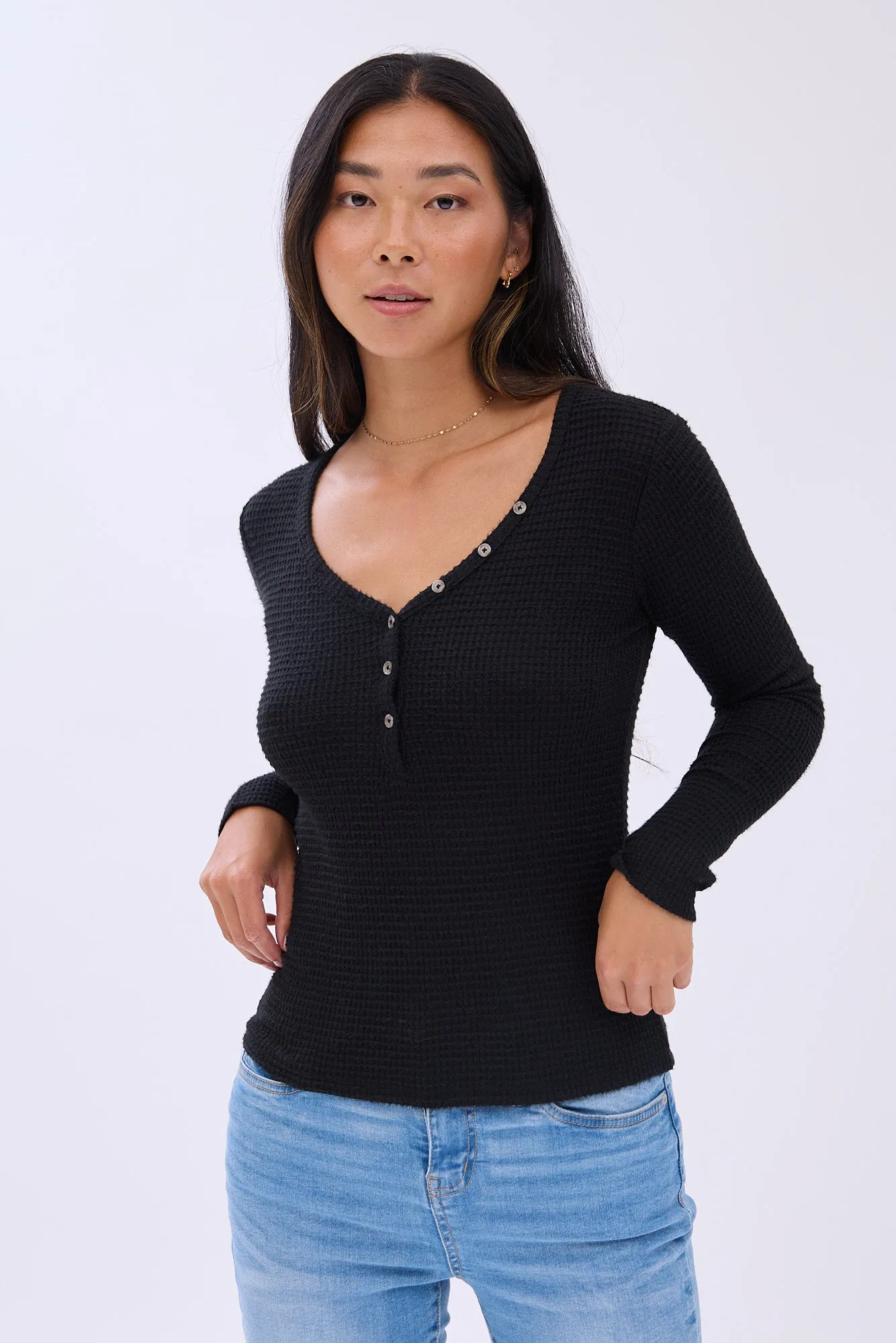 Long Sleeve Henley Top sold by Bluenotes product image thumbnail 2