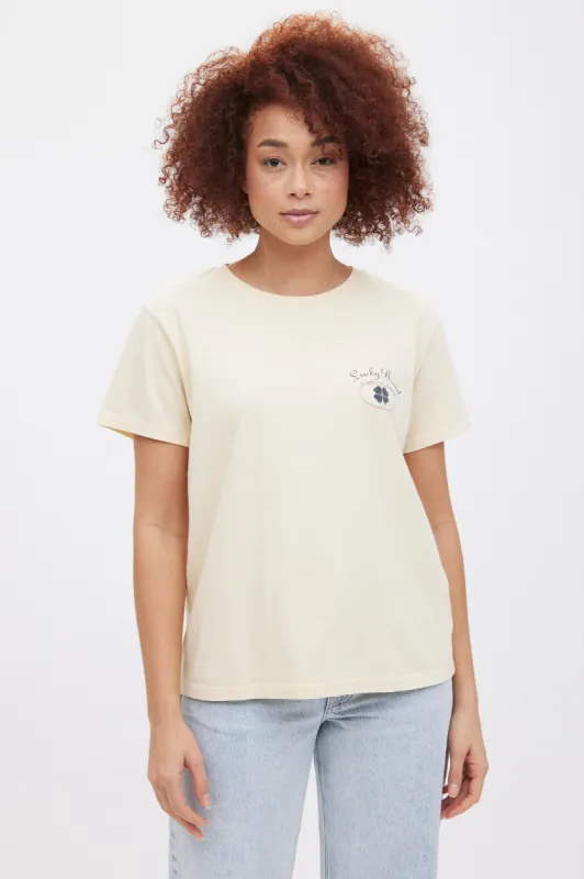 Lucky Brand Logo Boyfriend Tee sold by Bluenotes