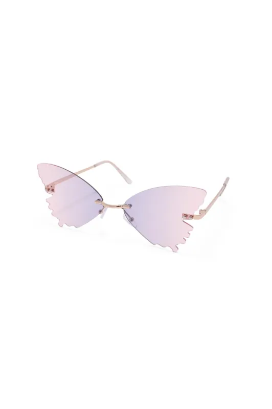 Rimless Butterfly Sunglasses sold by Bluenotes
