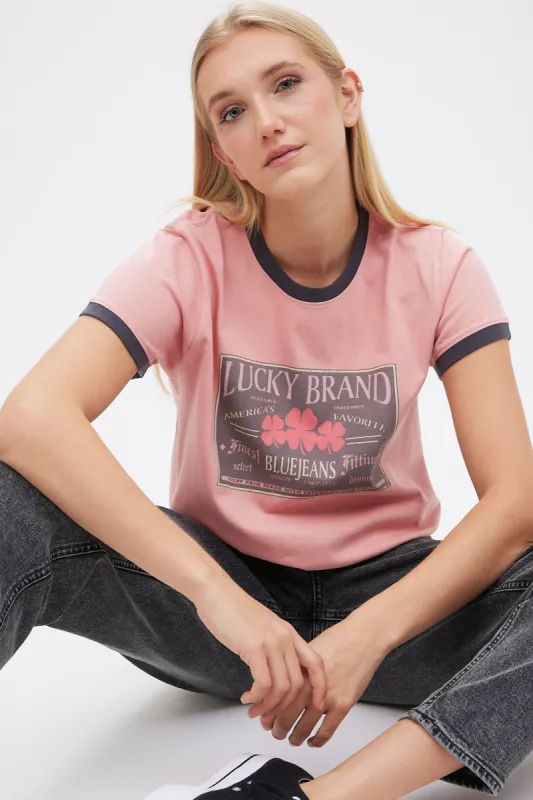 Lucky Brand Bluejeans Boxy Ringer Tee sold by Bluenotes