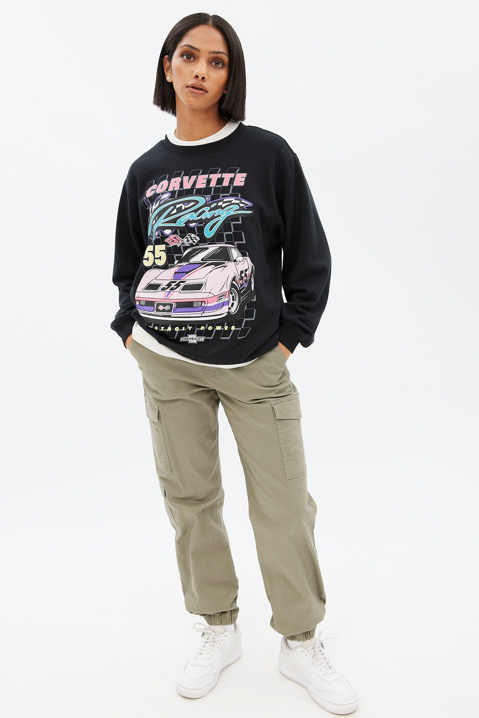 Corvette Graphic Oversized Crew Neck Sweatshirt sold by Bluenotes product image thumbnail 2
