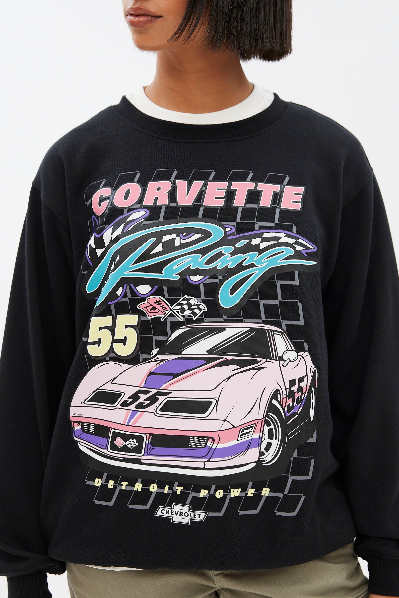 Corvette Graphic Oversized Crew Neck Sweatshirt sold by Bluenotes product image thumbnail 3