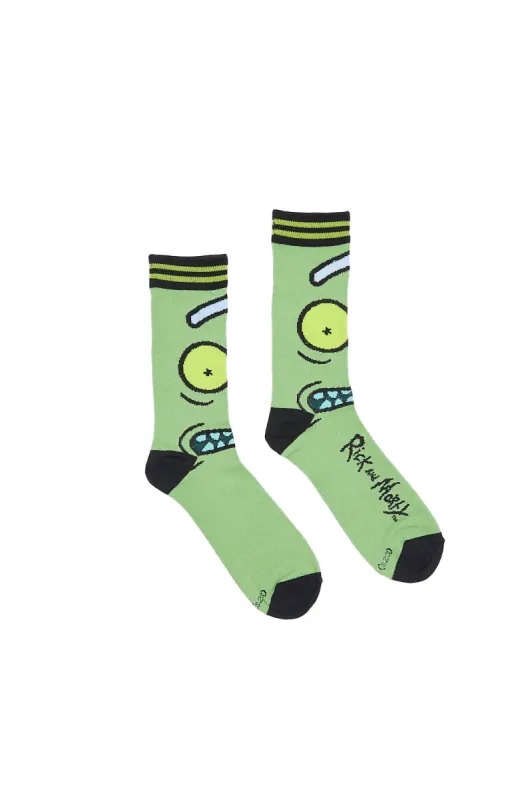 Rick And Morty Pickle Face Printed Crew Socks sold by Bluenotes