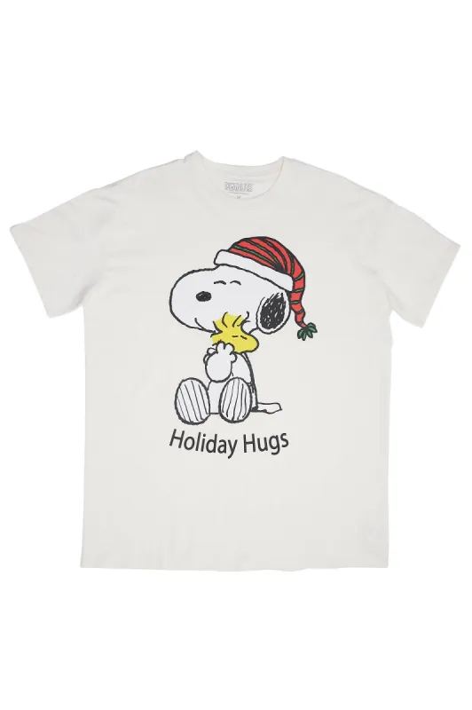 Peanuts Snoopy Holiday Hugs Graphic Relaxed Tee sold by Bluenotes