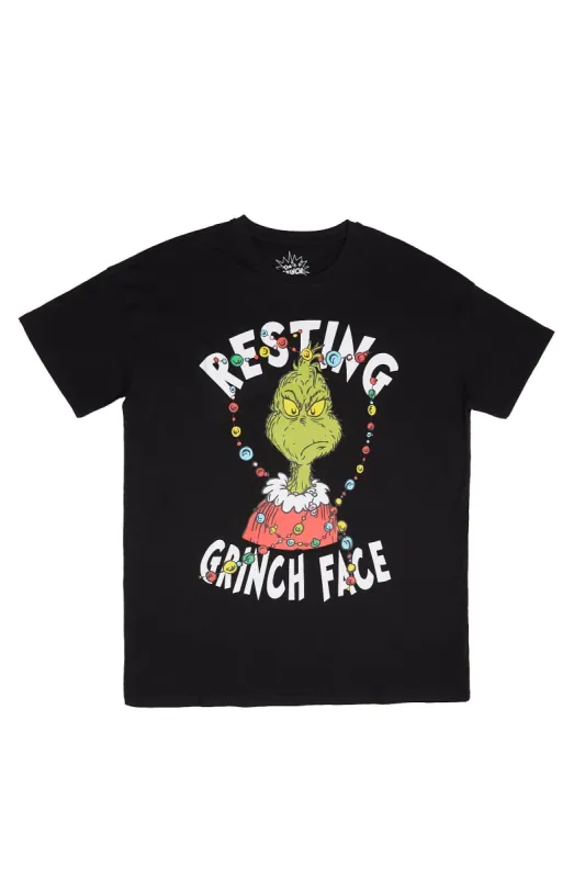 Resting Grinch Face Graphic Relaxed Tee sold by Bluenotes