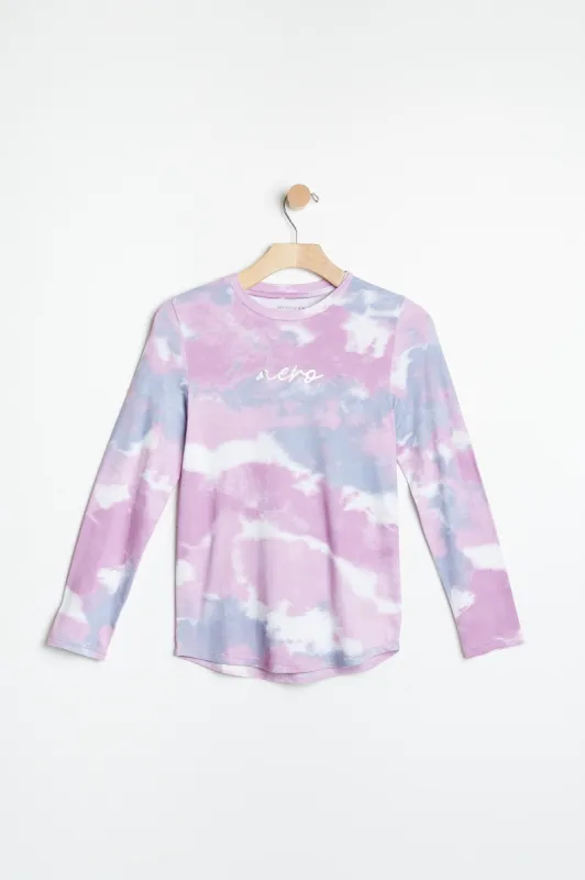 AERO Girls Tie Dye Graphic Long Sleeve Tee sold by Bluenotes