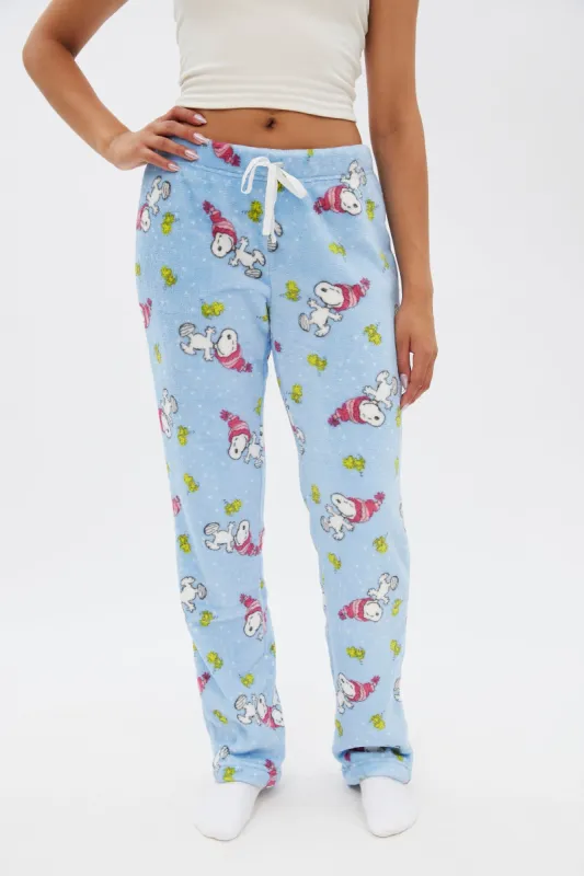Peanuts Snoopy Printed Plush Pajama Pant sold by Bluenotes