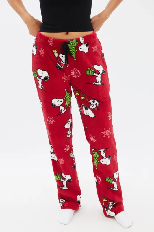 Peanuts Snoopy Printed Plush Pajama Pant sold by Bluenotes