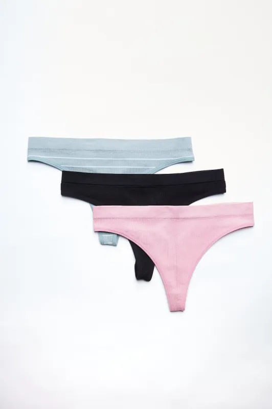 AERO Seamless Ribbed Thong 3-Pack sold by Bluenotes