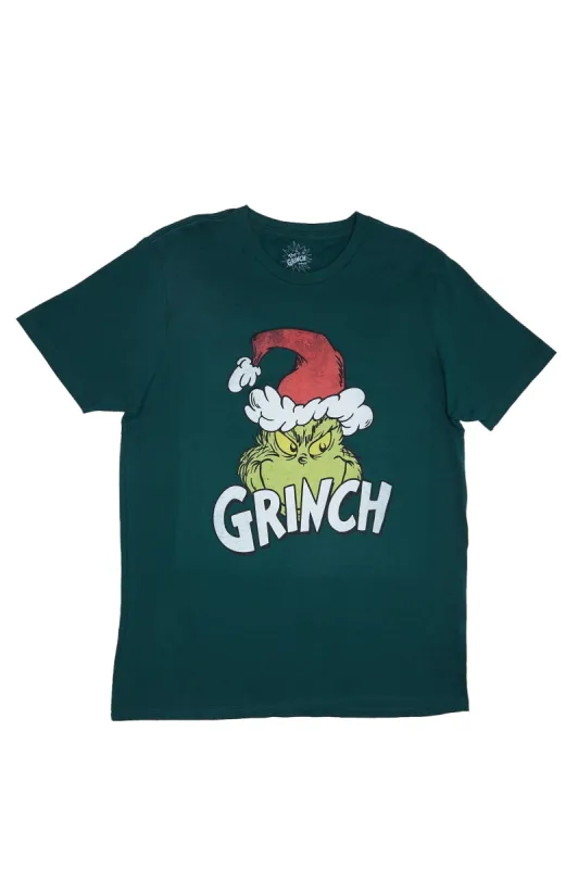 The Grinch Santa Hat Graphic Tee sold by Bluenotes