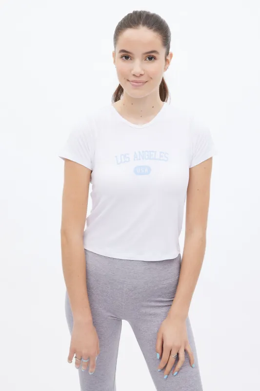 Super Soft Los Angeles USA Graphic Baby Tee sold by Bluenotes