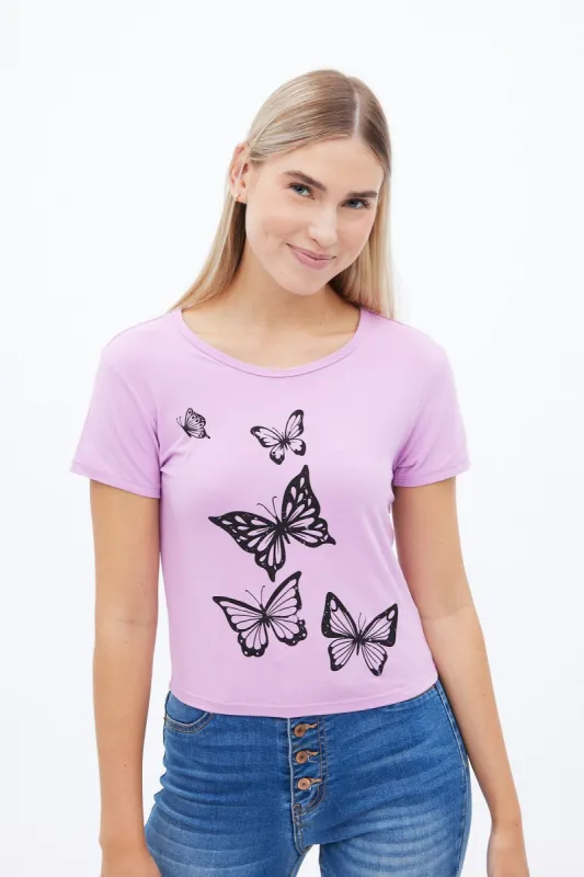 Super Soft Butterflies Graphic Baby Tee sold by Bluenotes