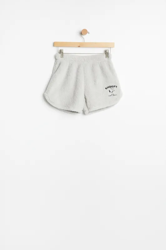 AERO Girls Snoopy Sherpa Embroidered Pajama Short sold by Bluenotes