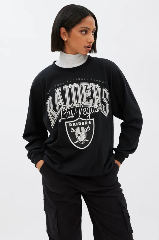 Las Vegas Raiders Graphic Oversized Crew Neck Sweatshirt sold by Bluenotes