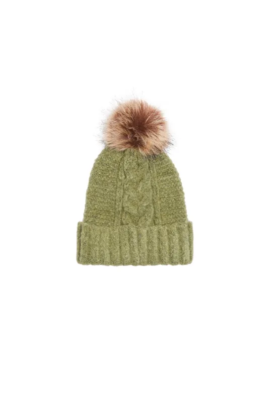 Cable Knit Pom Pom Beanie sold by Bluenotes