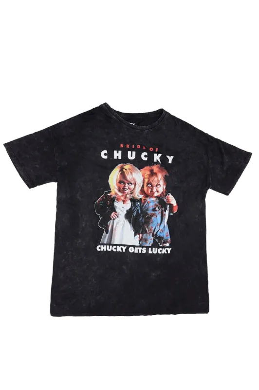 Chucky Gets Lucky Graphic Relaxed Tee sold by Bluenotes