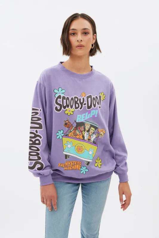 Scooby-Doo Graphic Oversized Crew Neck Sweatshirt made by Bluenotes