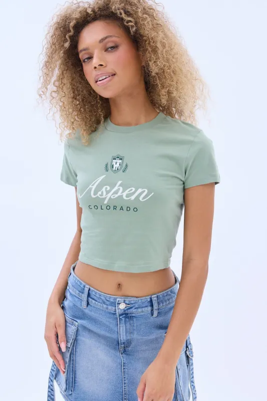 Aspen Colorado Graphic Baby Tee sold by Bluenotes