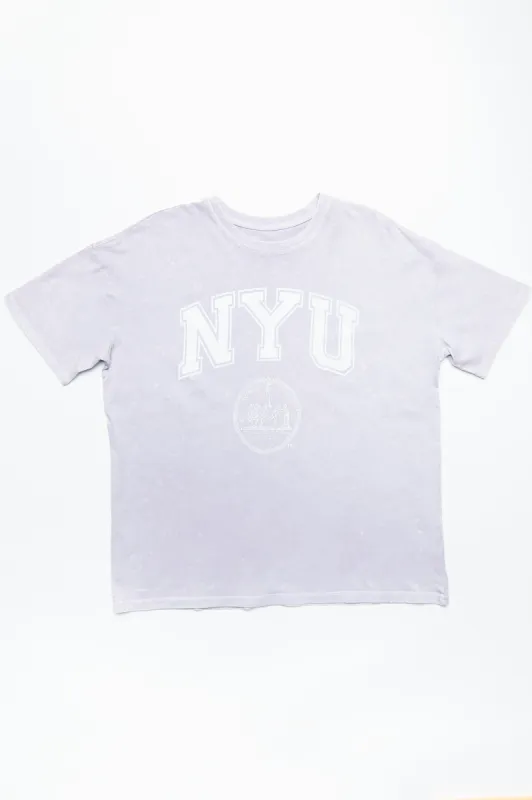 NYU Graphic Acid Wash Boyfriend Tee sold by Bluenotes