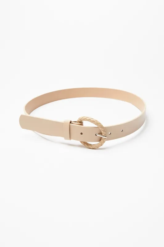 Faux Leather Braided Buckle Belt sold by Bluenotes