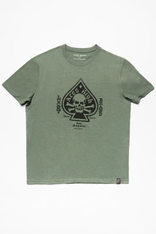 Lucky Brand Aces High Skull Tri-Blend Tee sold by Bluenotes