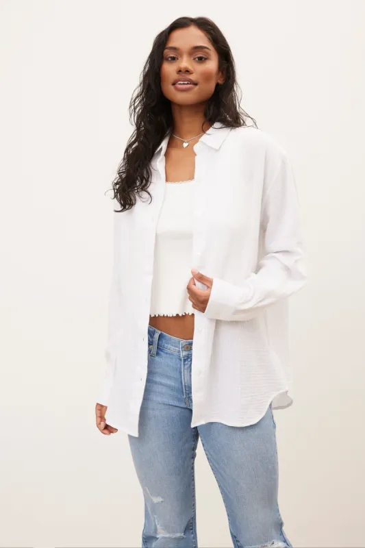 Long Sleeve Button-Up Relaxed Shirt sold by Bluenotes