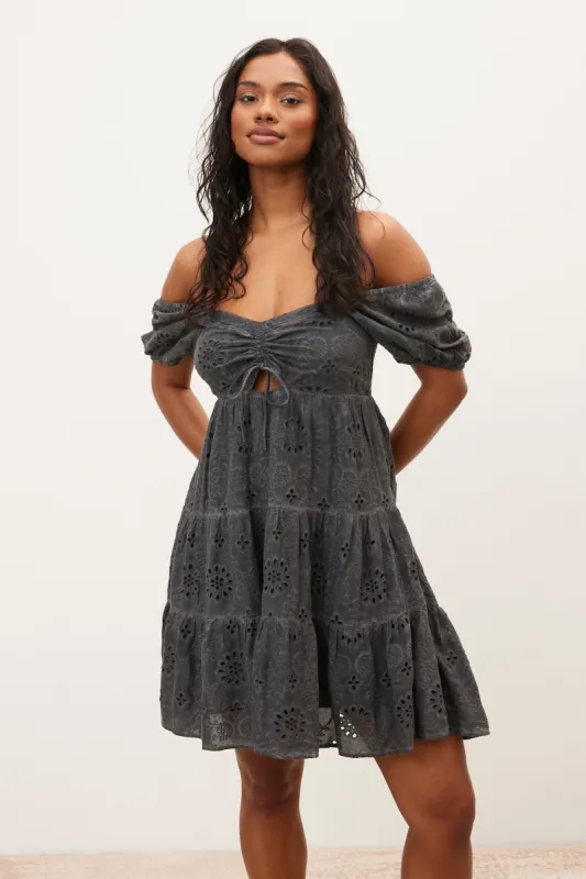 Eyelet Mini Dress sold by Bluenotes