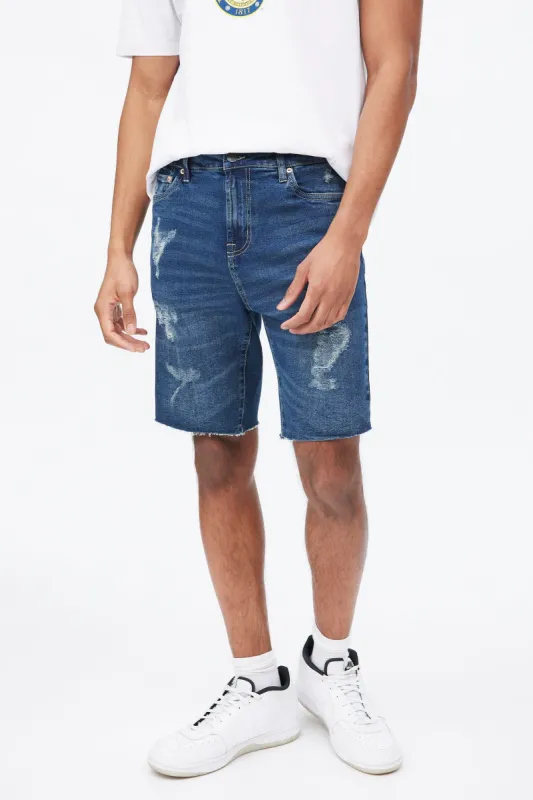 AERO Loose Destroyed Denim Short sold by Bluenotes