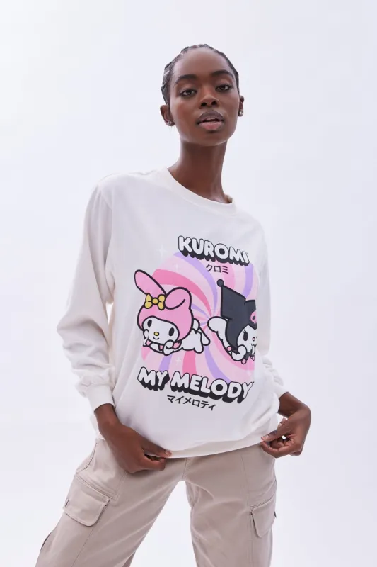 Kuromi My Melody Graphic Crew Neck Oversized Sweatshirt sold by Bluenotes
