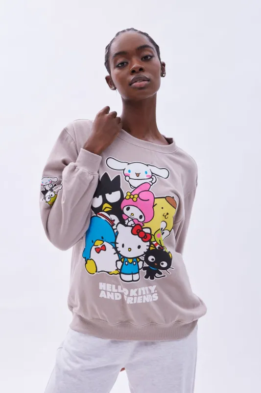 Hello Kitty Kuromi And Friends Graphic Crew Neck Oversized Sweatshirt sold by Bluenotes