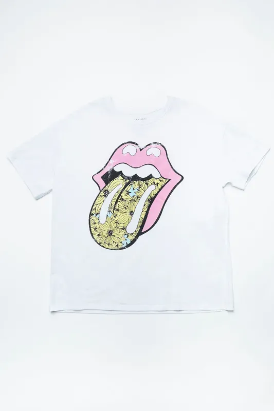 The Rolling Stones Tongue Graphic Boyfriend Tee sold by Bluenotes